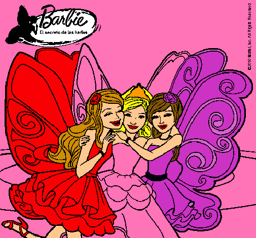 Dibujo Barbie y sus amigas en hadas pintado por adrrea