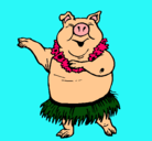 Dibujo Cerdo hawaiano pintado por PERLA8A