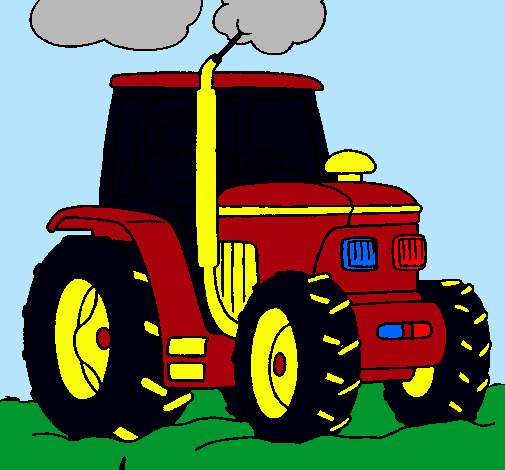 Dibujo Tractor en funcionamiento pintado por COCHILOCO