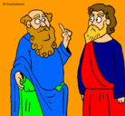 Dibujo Sócrates y Platón pintado por Santiguti