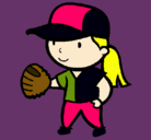 Dibujo Jugadora de béisbol pintado por llllllllllll