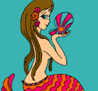 Dibujo Sirena y perla pintado por nirma23