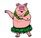 Dibujo Cerdo hawaiano pintado por oscarillo