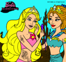Dibujo Barbie se despiede de la reina sirena pintado por alisson