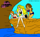 Dibujo Barbie y sus amigas sentadas pintado por Emma1998