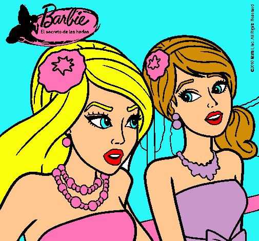 Dibujo Barbie y su amiga pintado por adrrea