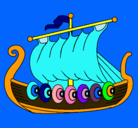 Dibujo Barco vikingo pintado por emicaqui