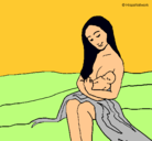 Dibujo Madre con su bebe pintado por celiuki10