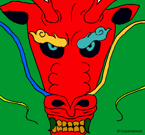 Dibujo Cabeza de dragón pintado por jafet