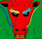 Dibujo Cabeza de dragón pintado por jafet