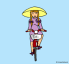 Dibujo China en bicicleta pintado por LauRiita