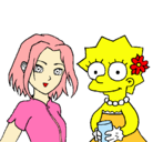 Dibujo Sakura y Lisa pintado por kotelo