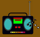 Dibujo Radio cassette 2 pintado por musical