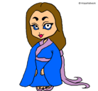 Dibujo Princesa con kimono pintado por laura89