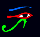 Dibujo Ojo Horus pintado por ojote