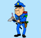 Dibujo Policía haciendo multas pintado por avatar