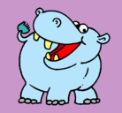 Dibujo Hipopótamo pintado por vctoria