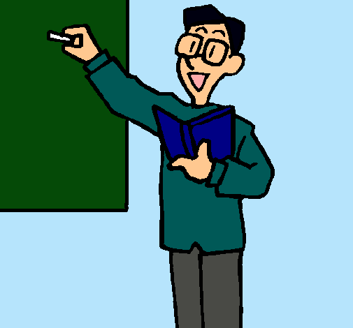 Profesor en la pizarra