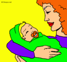 Dibujo Madre con su bebe II pintado por hcthfihgif