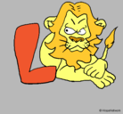 Dibujo León pintado por Luisareina
