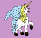 Dibujo Unicornio con alas pintado por laura89
