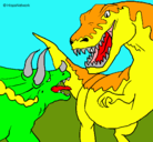 Dibujo Lucha de dinosaurios pintado por ALE2004