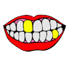 Dibujo Boca y dientes pintado por alt5