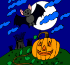 Dibujo Paisaje de Halloween pintado por vampirito