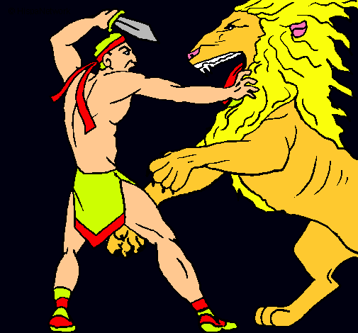 Gladiador contra león