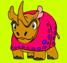 Dibujo Rinoceronte pintado por ardilla
