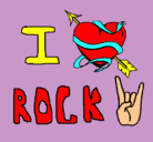 Dibujo I love rock pintado por victoria223