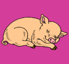 Dibujo Cerdo durmiendo pintado por mileyrock