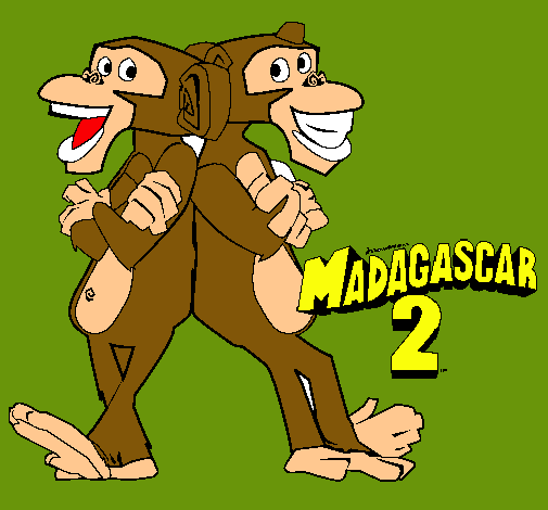 Dibujo Madagascar 2 Manson y Phil 2 pintado por ALE2004