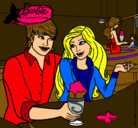 Dibujo Barbie y su amigo en la heladería pintado por ylenia