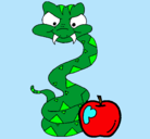 Dibujo Serpiente y manzana pintado por angela_xx