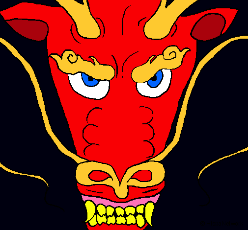 Dibujo Cabeza de dragón pintado por vanezza