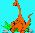 Dibujo Diplodocus sentado pintado por braian