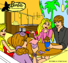 Dibujo Barbie y sus amigos en la heladería pintado por adrrea