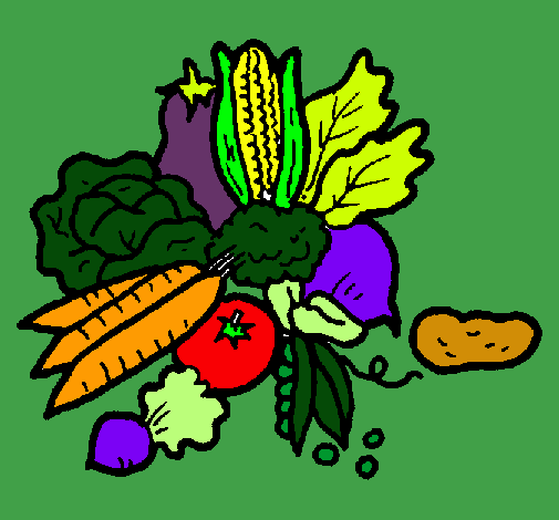 Dibujo verduras pintado por anabele
