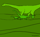 Dibujo Familia de Braquiosaurios pintado por zeian