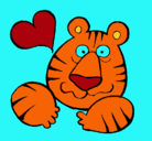 Dibujo Tigre loco de amor pintado por  NATIWAPPA
