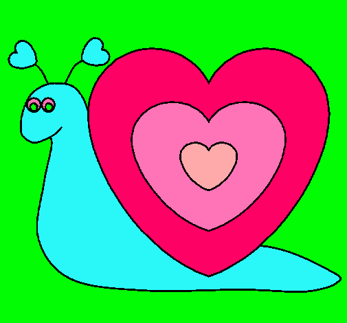 Dibujo Caracol corazón pintado por kamiih