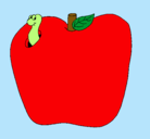 Dibujo Gusano en la fruta pintado por anyel