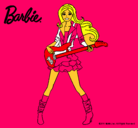 Dibujo Barbie guitarrista pintado por ceciiiiiiiii