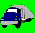 Dibujo Tráiler pintado por camioneros  