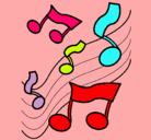 Dibujo Notas en la escala musical pintado por lili9102001