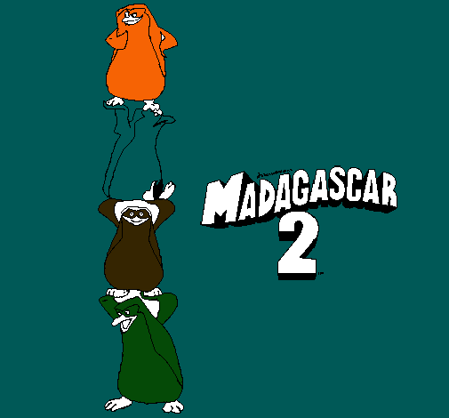 Dibujo Madagascar 2 Pingüinos pintado por mariapucel