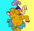 Dibujo Elefante bailando pintado por malene