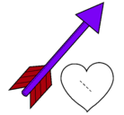 Dibujo Flecha y corazón pintado por dulse