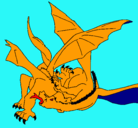 Dibujo Dragón lamiéndose pintado por Tonchito